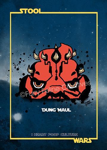 5x7 Stool Wars Sh*t Lords & Chewie The Dookie 4-pack Prints - I Heart Poop Culture - Furry Feline Creatives