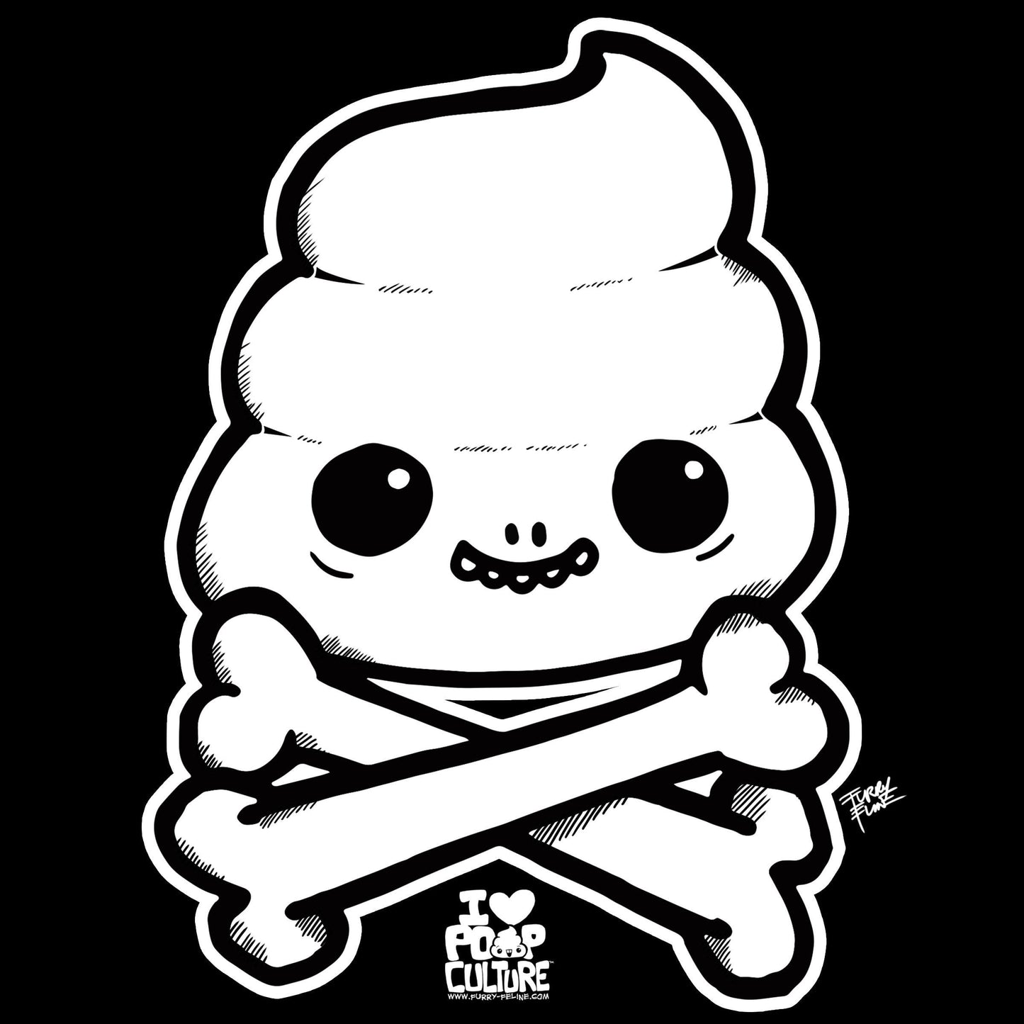 Skully Poop Crossbones Women's Tee - Furry Feline Creatives