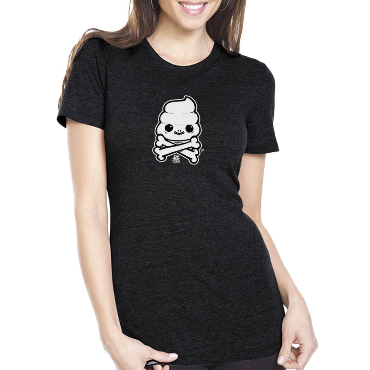 Skully Poop Crossbones Women's Tee - Furry Feline Creatives