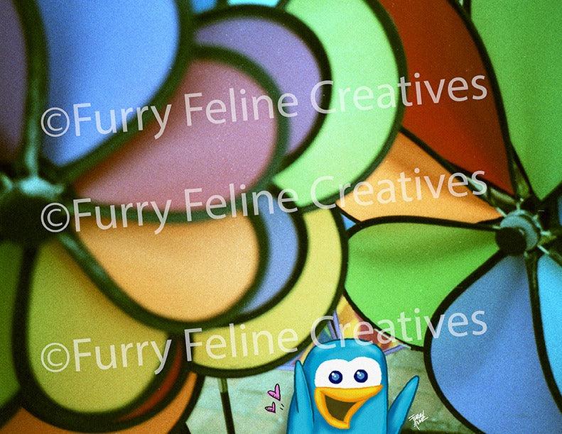 8.5 x11 Gwenn Pinwheel Photollustration Print - Furry Feline Creatives