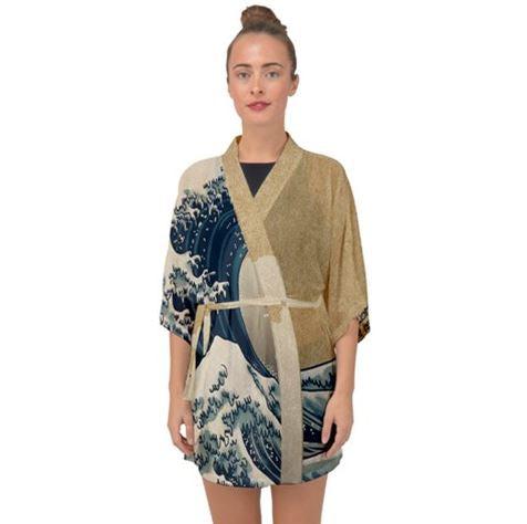 Hi Wave Women's Chiffon Yukata Kimono - Purridge & Friends - Furry Feline Creatives 