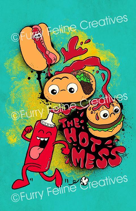 11x17  Hot Mess Print - Tompot Strips - Furry Feline Creatives 