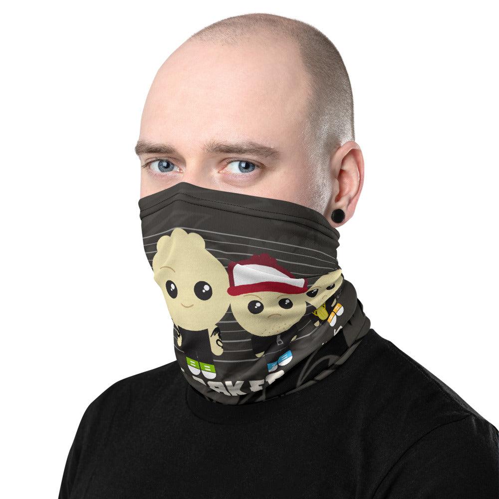 Freshly Baked Pork Buns Black Dragon Face Mask / Neck Gaiter - Freshly Baked Pork Buns - Furry Feline Creatives