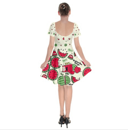 Watermelon Ringo Bardot Dress - Furry Feline Creatives 