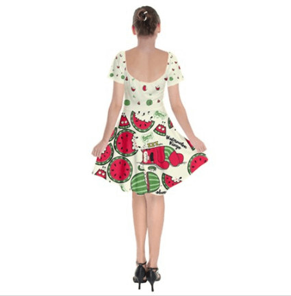 Watermelon Ringo Bardot Dress - Furry Feline Creatives