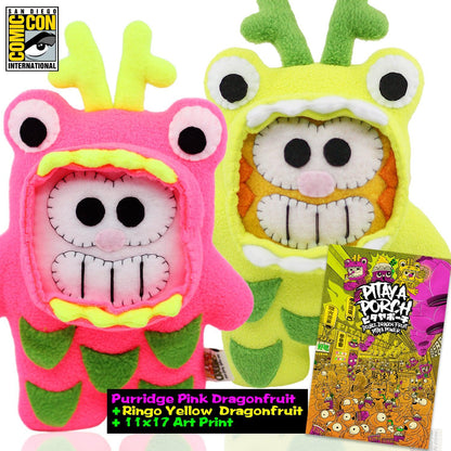Double Dragonfruit Handmade Plushies Neon Edition (SDCC EXCLUSIVE)