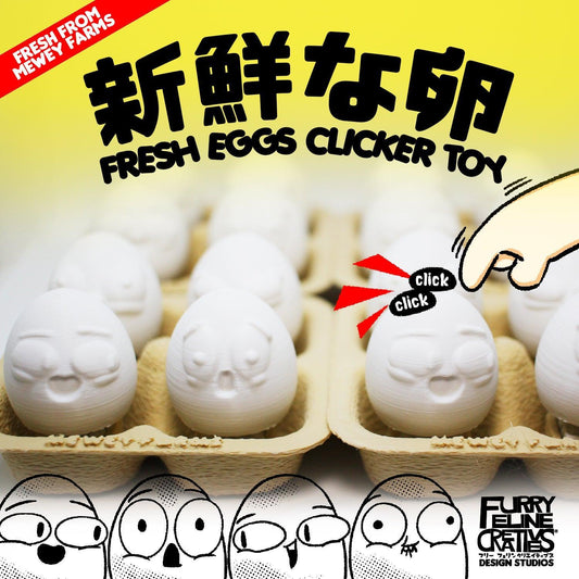 Mewey Farms Fresh Eggs Clicker Toy