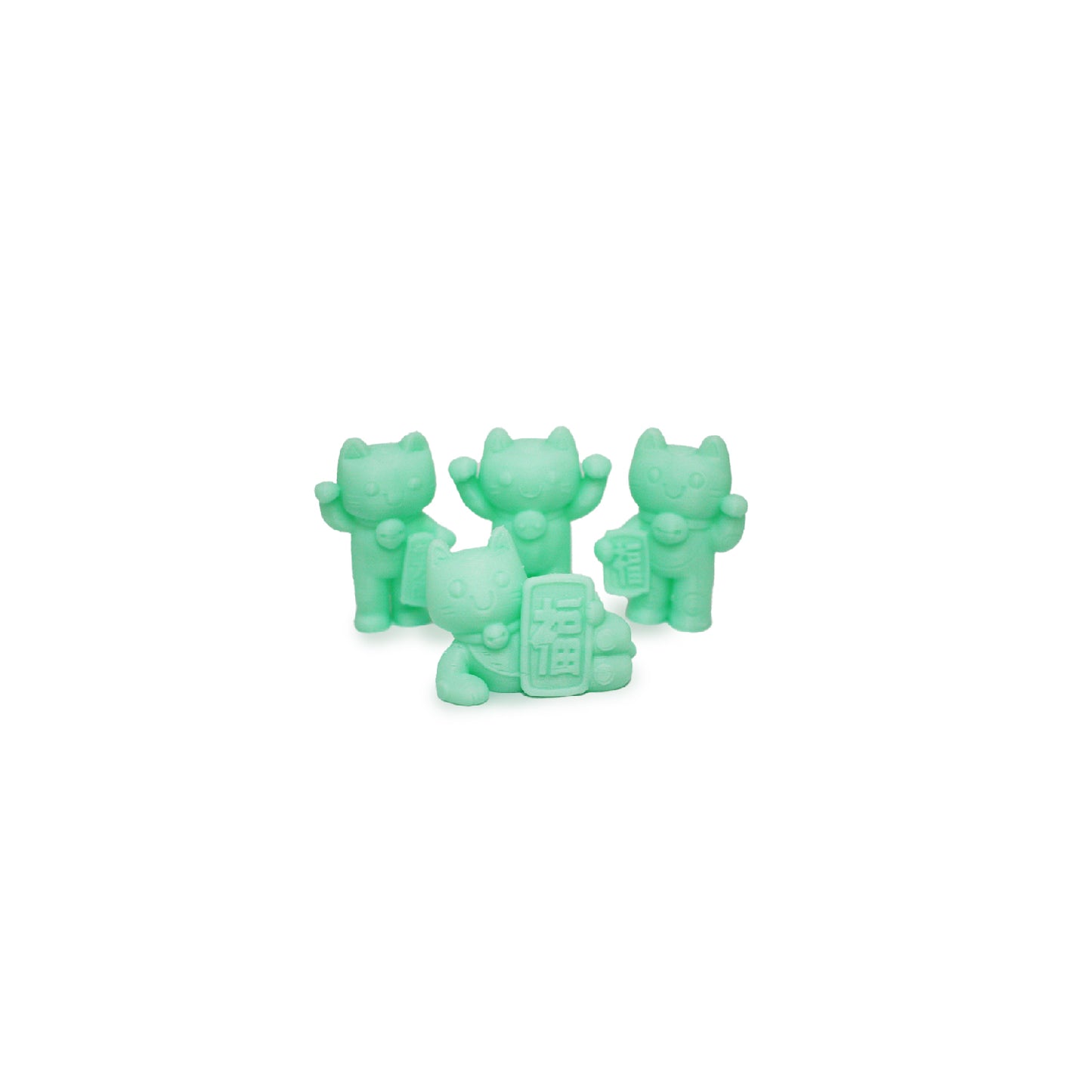 Maneki Neko Kinkeshi-Like Toy Figures with Limited Edition Mini Print