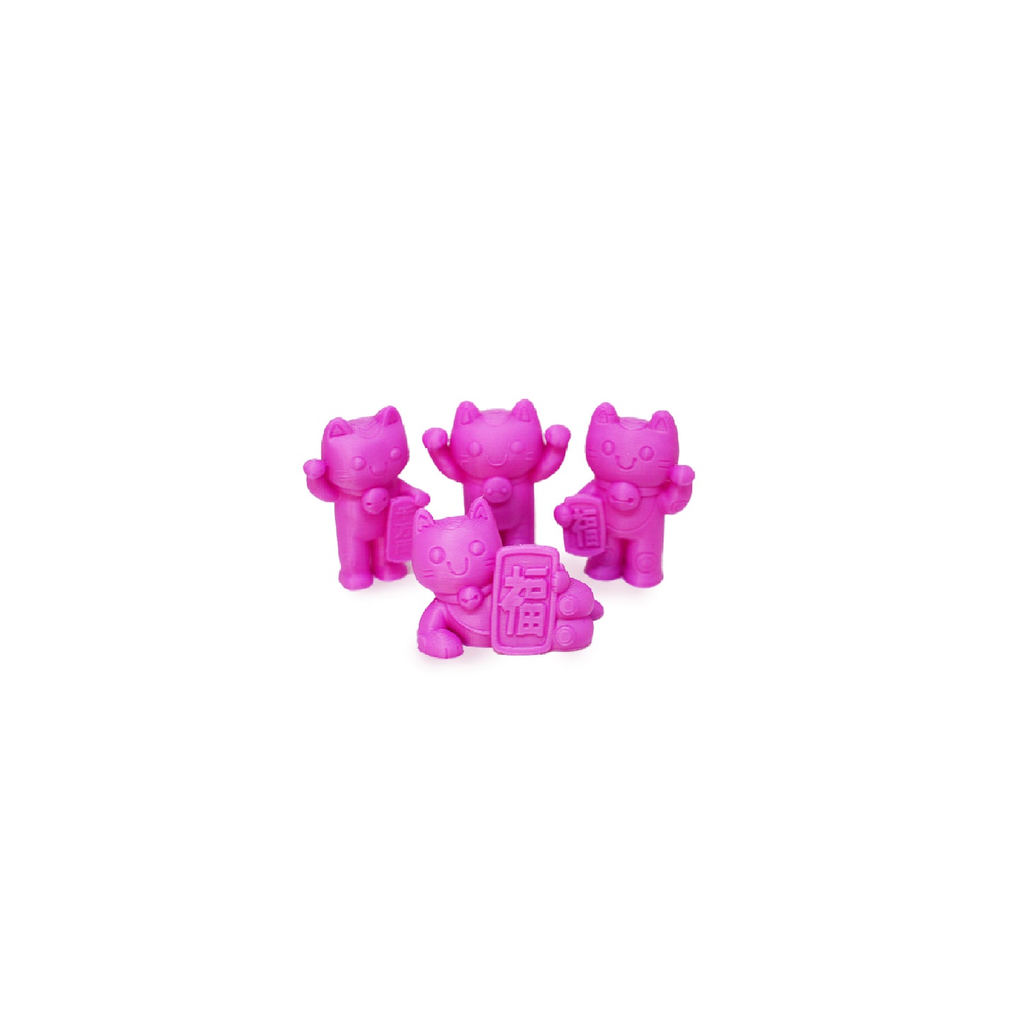 Maneki Neko Kinkeshi-Like Toy Figures with Limited Edition Mini Print