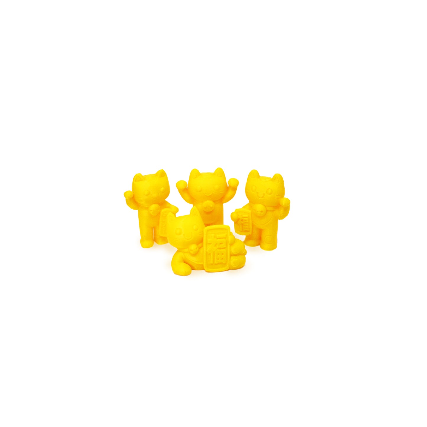 Maneki Neko Kinkeshi-Like Toy Figures with Limited Edition Mini Print