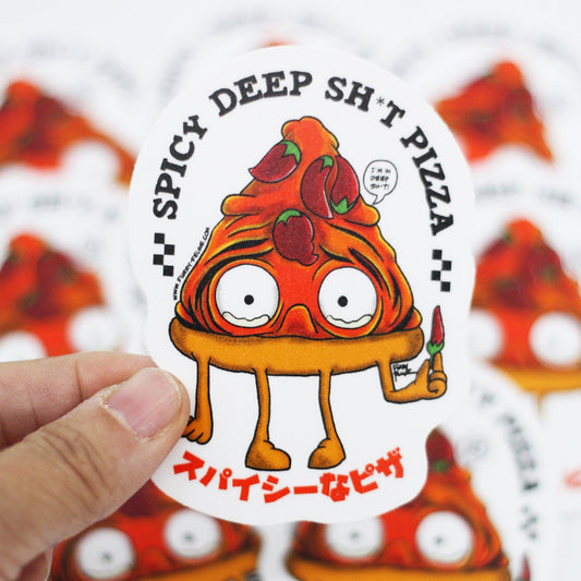 Spicy Deep Shit Pizza Vinyl Sticker
