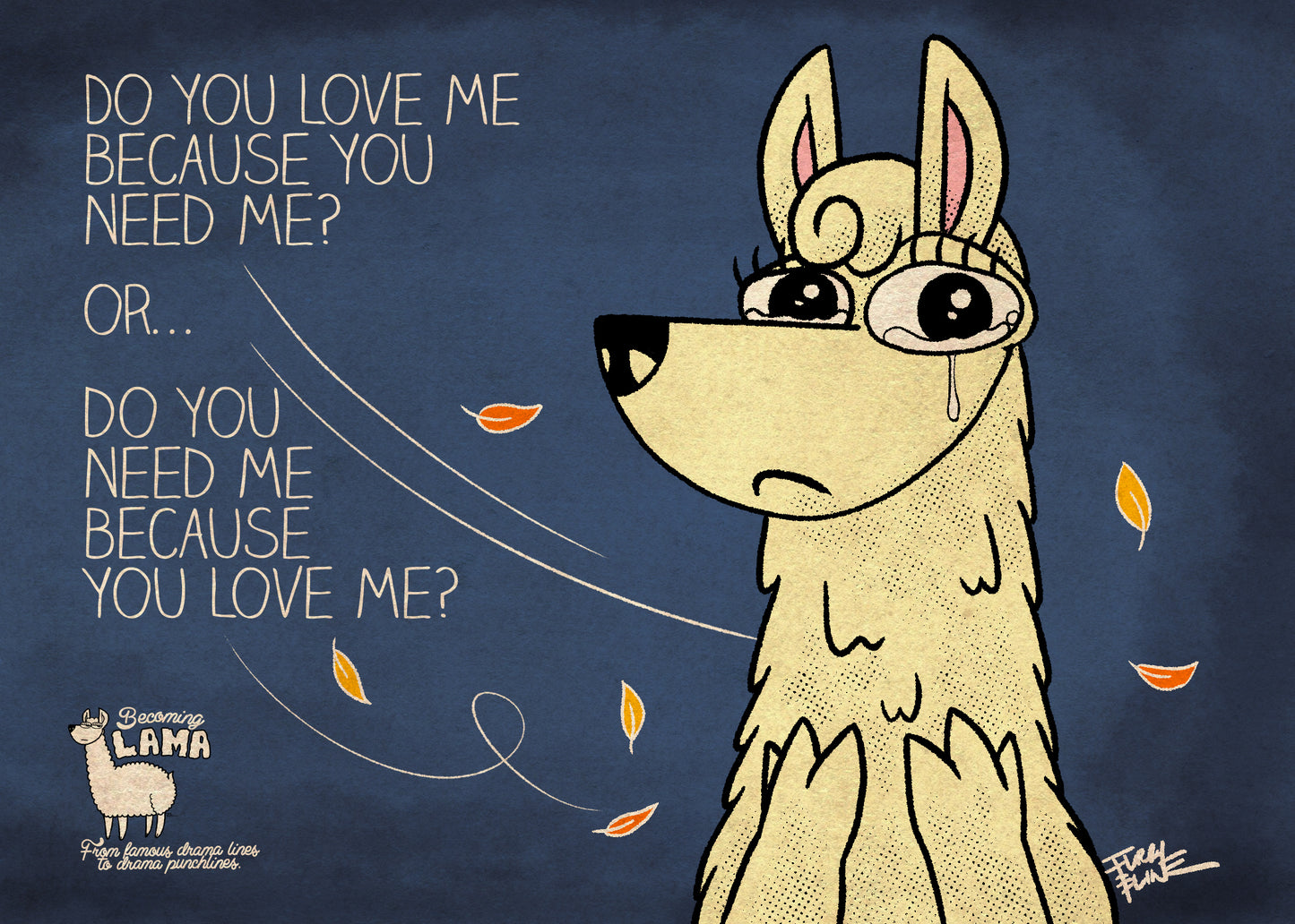 5x7 You Love Me Need Me Postcard - Furry Feline Creatives