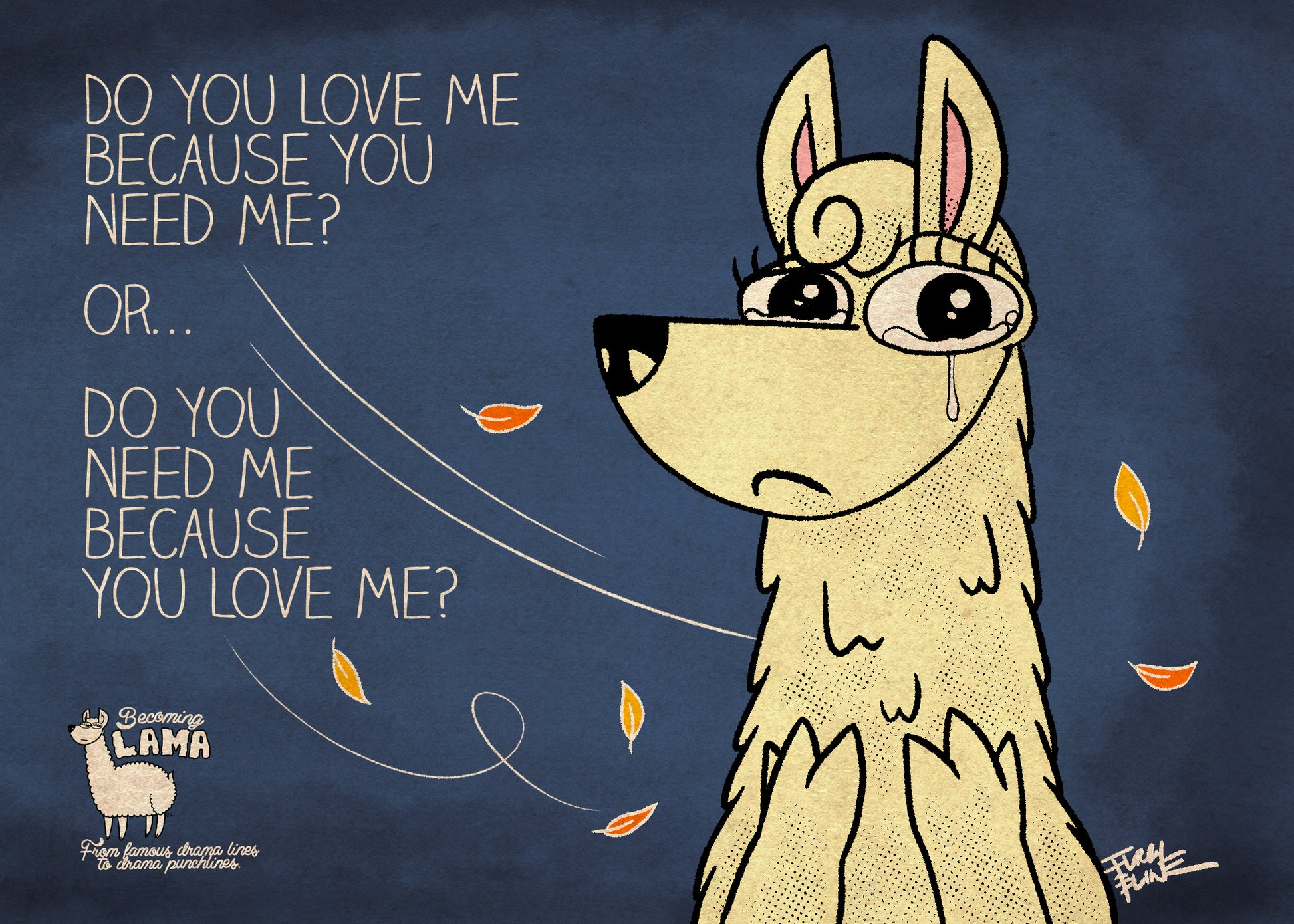 5x7 You Love Me Need Me Postcard - Furry Feline Creatives