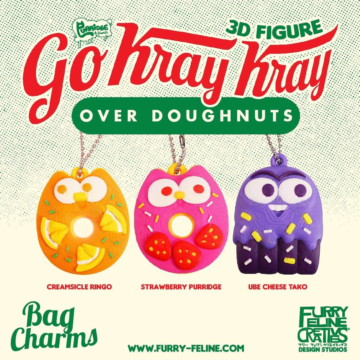 Go Kray Kray Over Doughnuts 3D Bag Charms Figure
