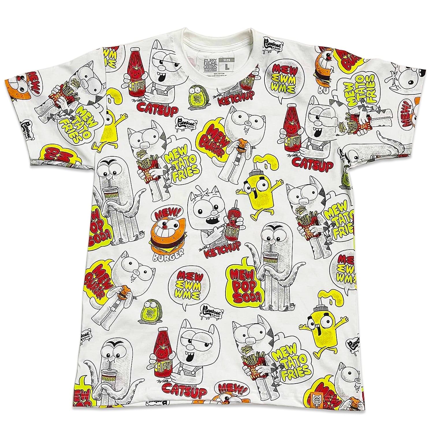 Mew Burger All Over Print Unisex Tee (PH) - Furry Feline Creatives