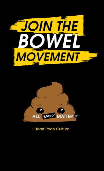 Join The Bowel Movement French Terry Unisex Black Hoodie - Furry Feline Creatives 