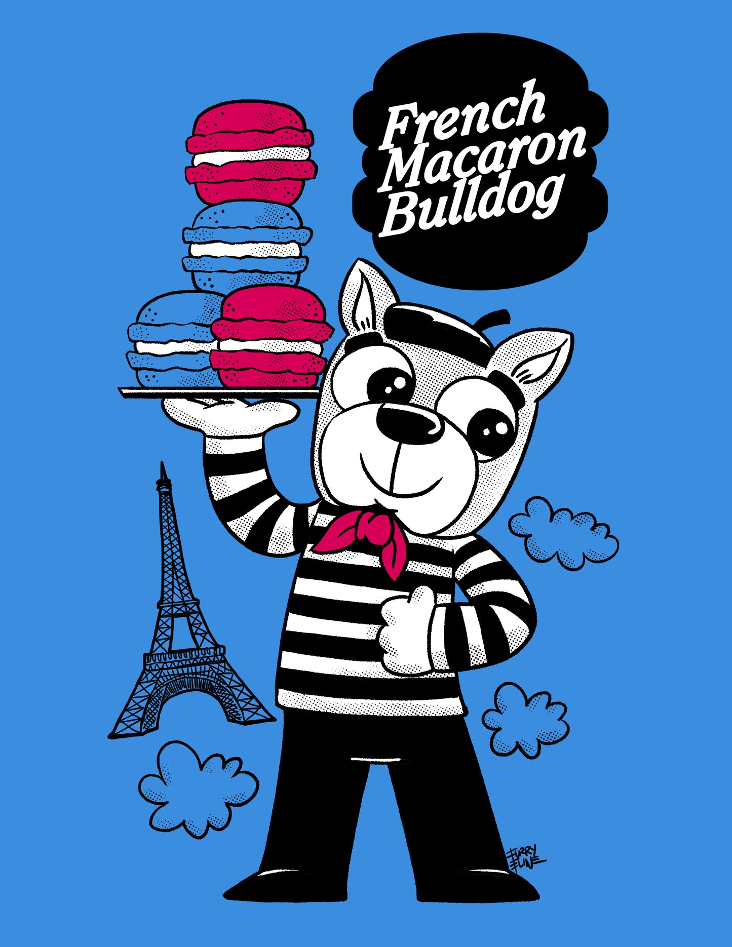 French Macaron Bulldog Unisex Tee
