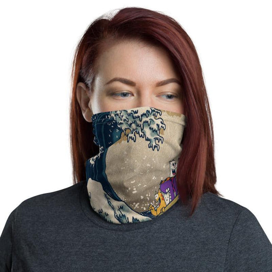 HI Wave Face Mask / Neck Gaiter - Purridge & Friends - Furry Feline Creatives 