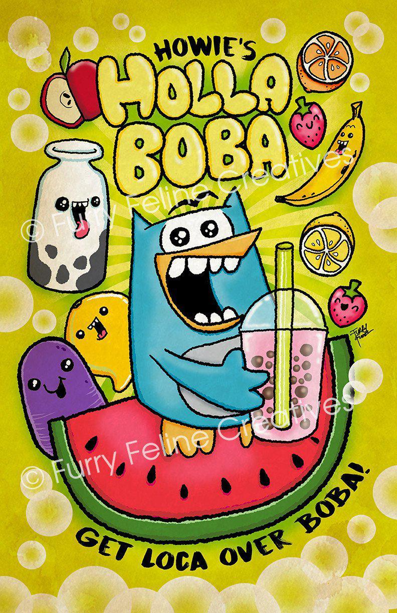 11x17 Howie Hola Boba Print - Furry Feline Creatives 