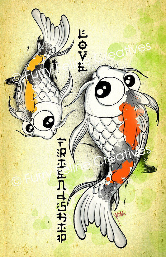 11x17 Koi Love & Friendship Print - Furry Feline Creatives 