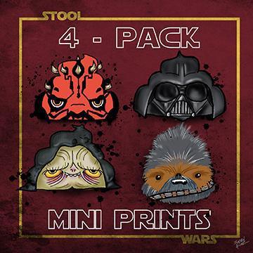 5x7 Stool Wars Sh*t Lords & Chewie The Dookie 4-pack Prints - I Heart Poop Culture - Furry Feline Creatives 