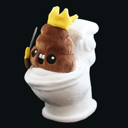 King Poop & Throne With Sound Plush Set - Furry Feline Creatives 