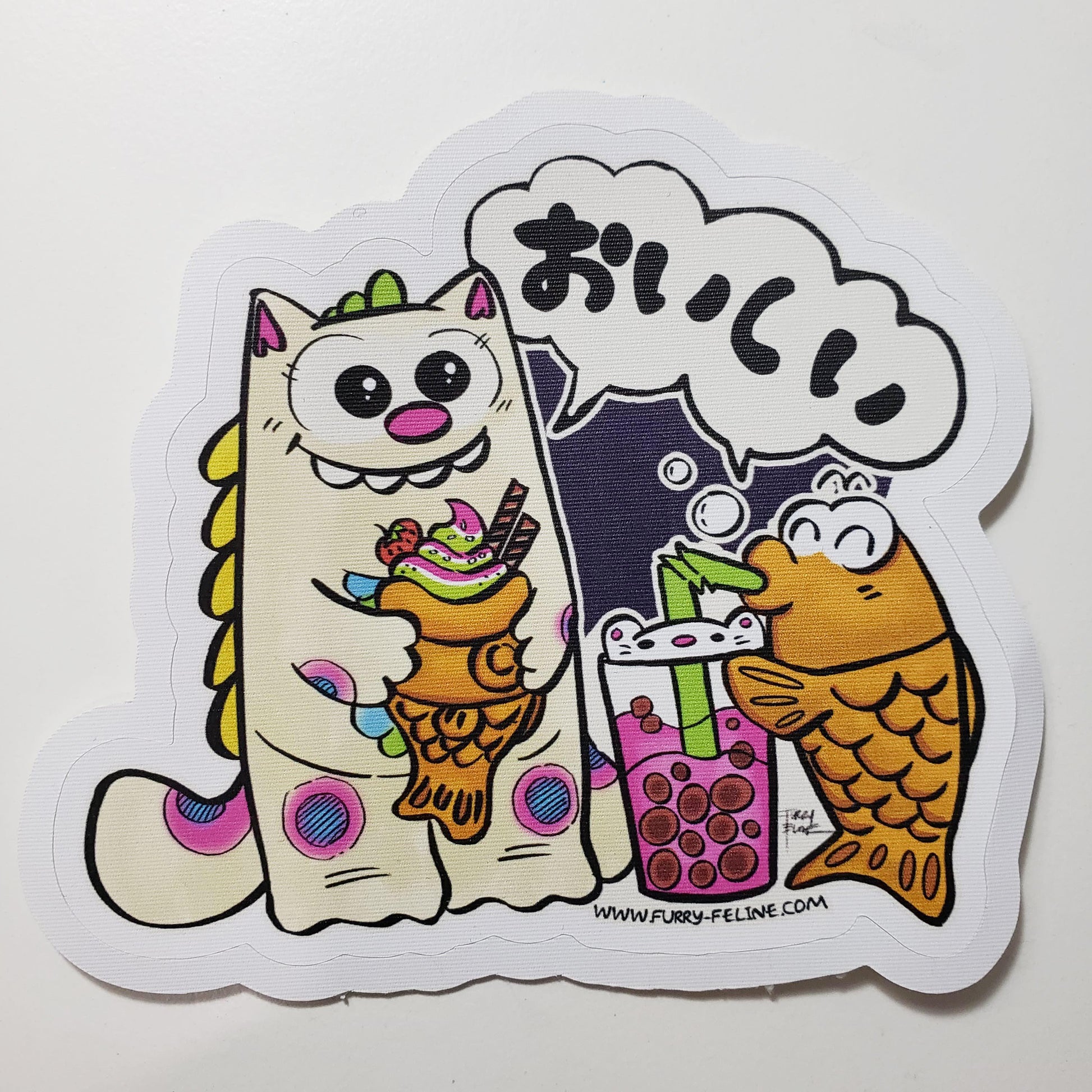 Purridge Negora & Taiyaki Reusable Sticker - Purridge & Friends - Furry Feline Creatives 