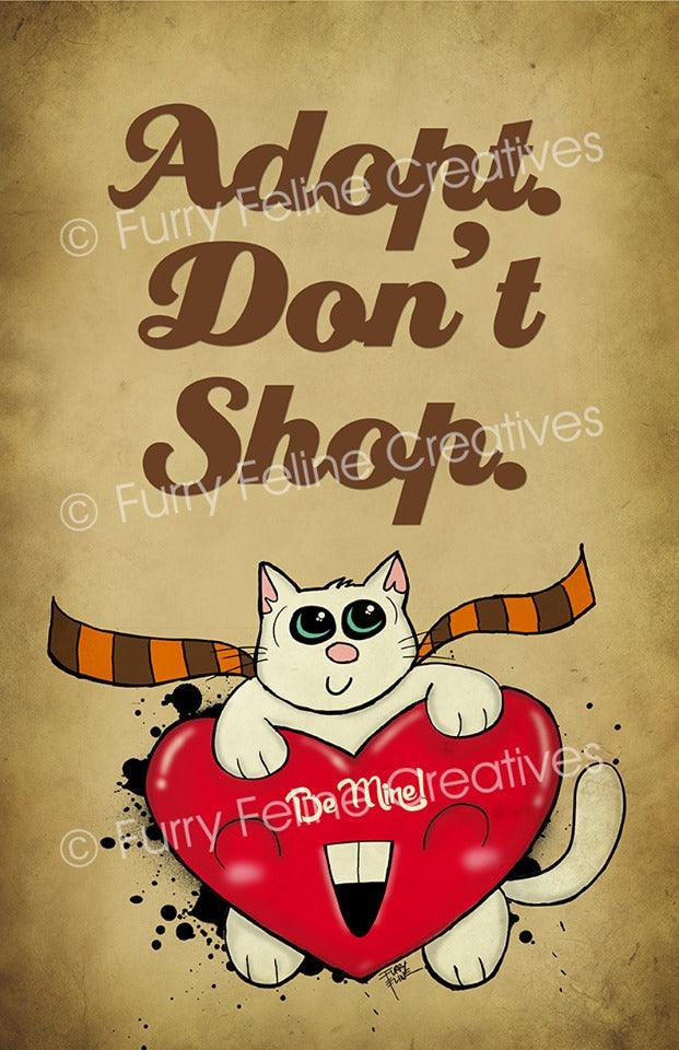 11x17 Adopt Don't Shop Print - Purridge & Friends - Furry Feline Creatives 