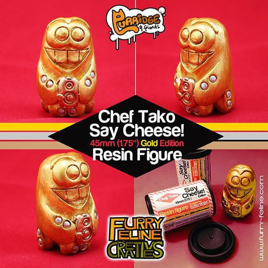 Art Toys - Chef Tako Say Cheese 1.75" Resin Figure (Gold Edition)