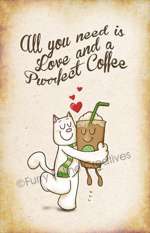 11x17 Catpuccino Purrfect Coffee Print - Purridge & Friends - Furry Feline Creatives 