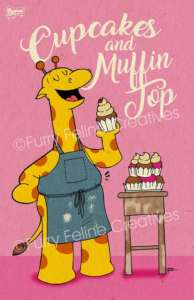 11x17 Cupcakes And Muffin Top Print - Purridge & Friends - Furry Feline Creatives 