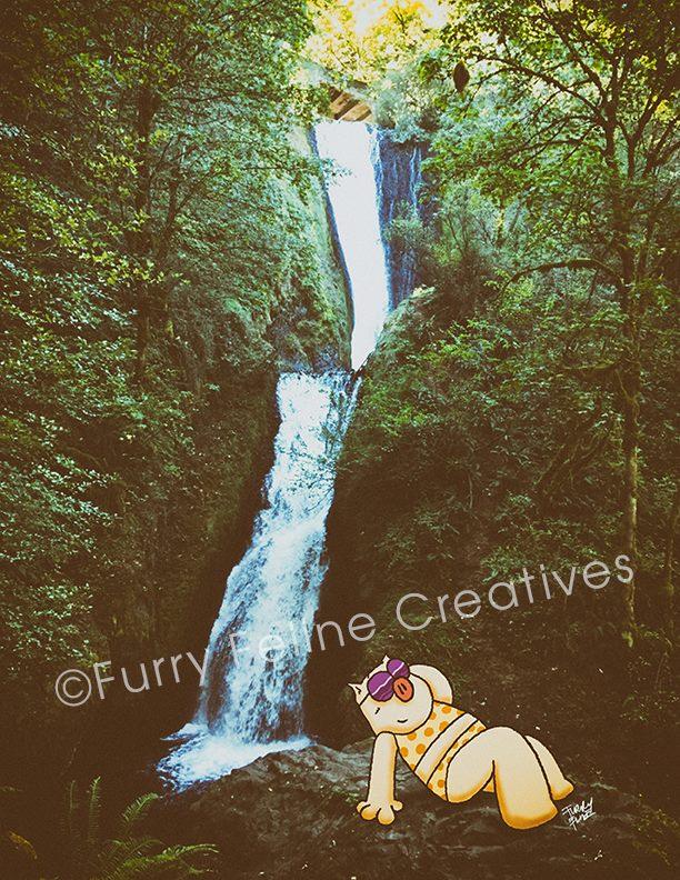 8.5 x11 Chillaxin Photollustration Print - Furry Feline Creatives 