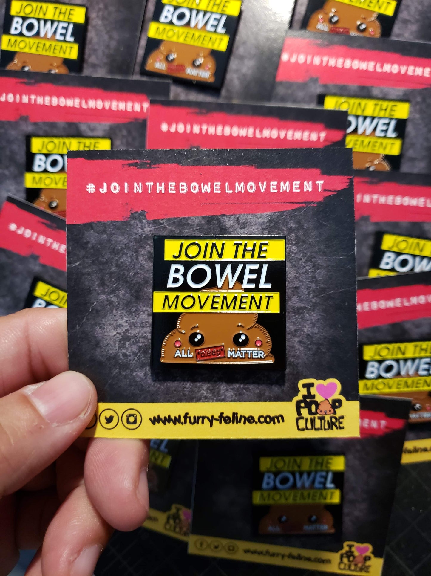 Bowel Movement Enamel Pin - Furry Feline Creatives 